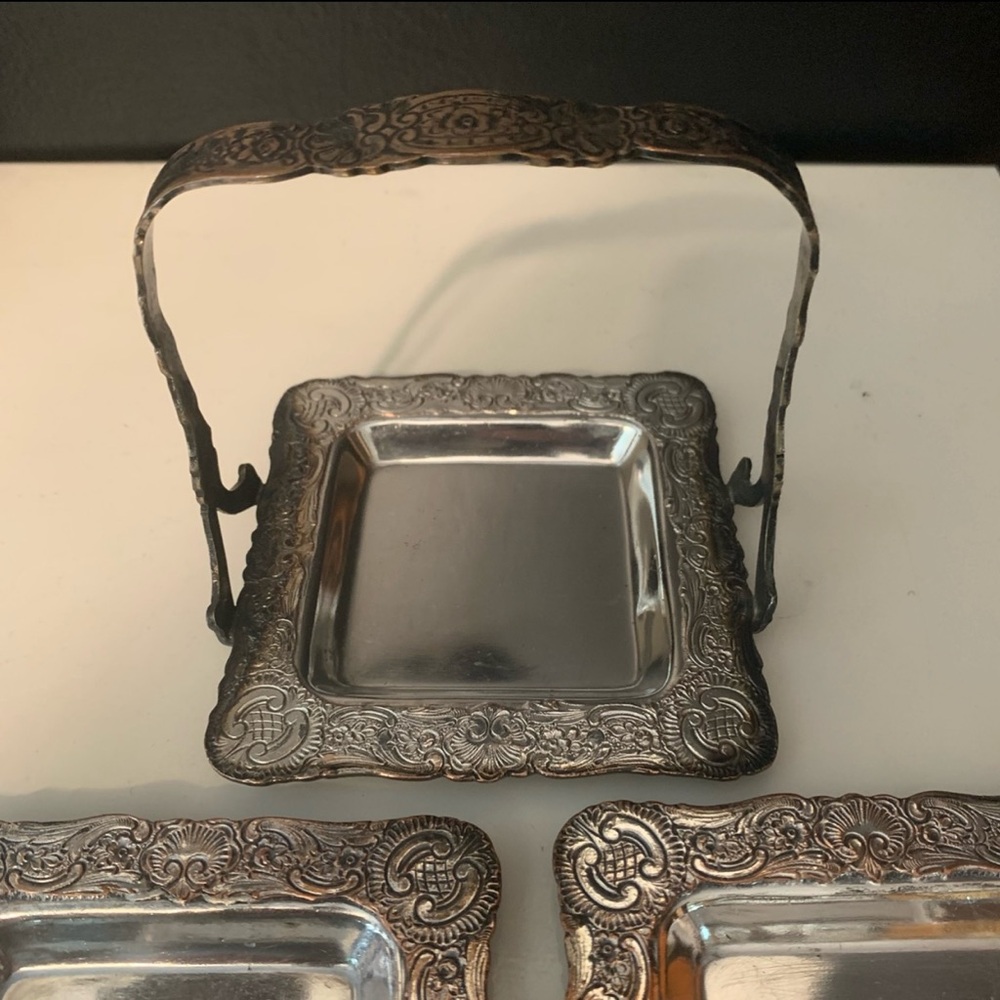 RARE Edwardian Ladies Parlor Ashtray Set w/ Match Box Holder by E.C. Webster&Son - Picture 10 of 16